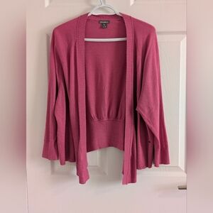 Eddie Bauer Pink Open Front High-Low Cardigan Sweater Soft Knit Boho  Barbie XL
